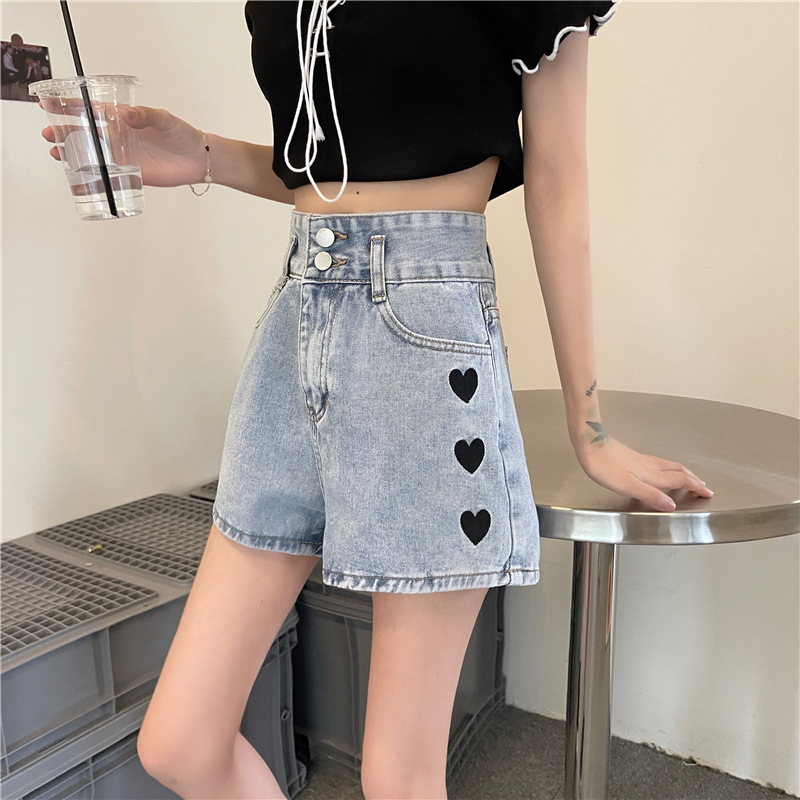 Heart-shaped jeans for women, straight-leg loose, spring and autumn 2021 new style, casual high-waisted shorts with a design sense for petite women pic 11