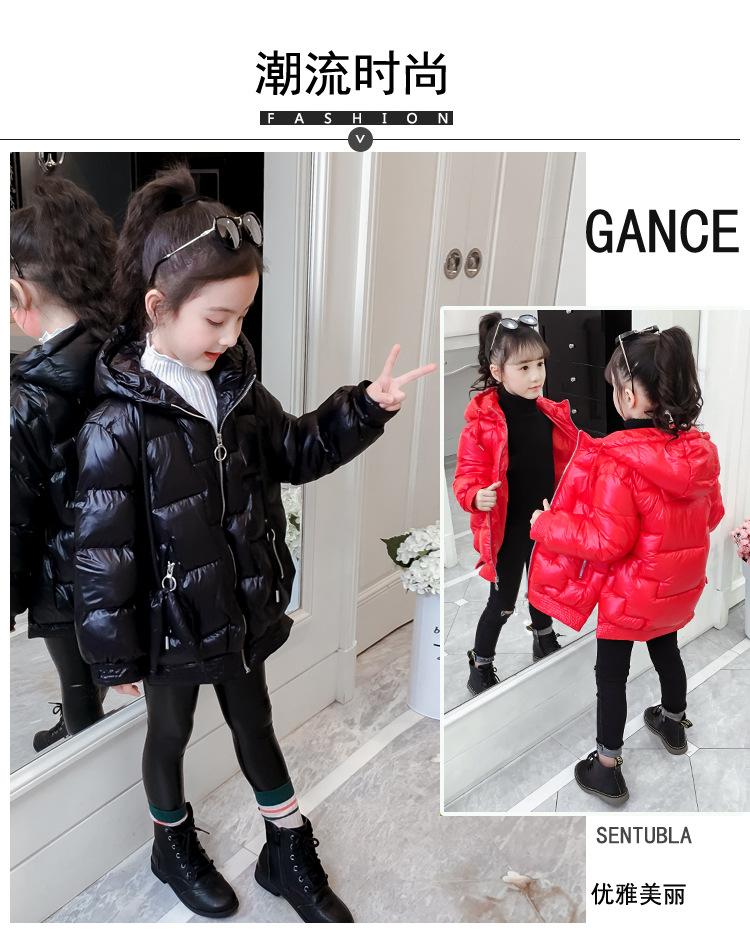 2022 New style of winter cotton-padded clothes for girls: Stylish and casual cotton-padded clothes for little girls, thickened Korean version for big kids to wear outside in winter pic 3
