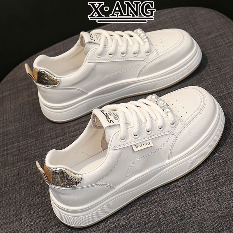 真皮7cm内增高德训鞋女鞋2025春夏季新款百搭厚底休闲运动阿甘鞋详情4