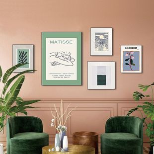 Simple and modern living room decorative paintings, fresh and clean sofa background wall combination paintings, healing scenery, dining room hanging wall paintings pic 18