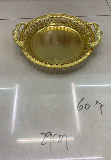 多种款式方形圆形电镀金色银色盘子瓜果盘详情8