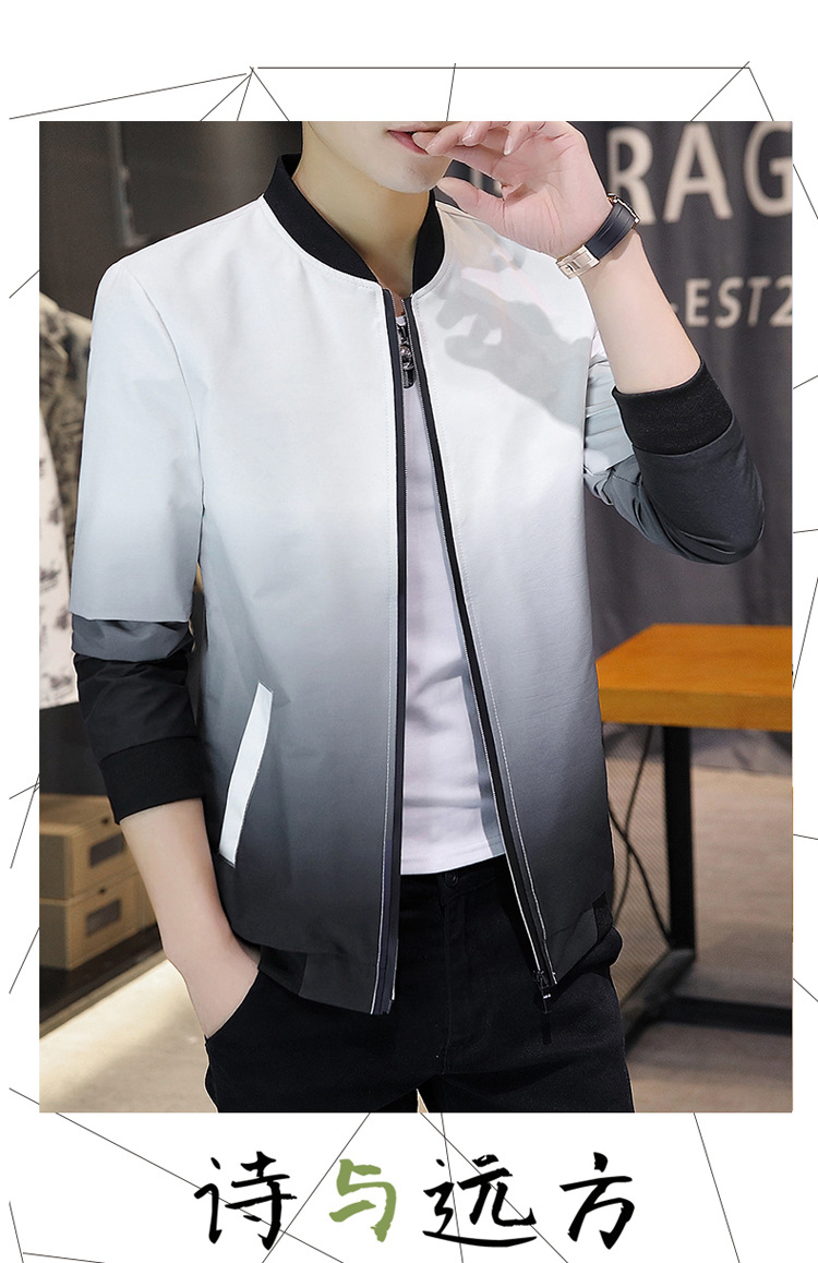 Comercio exterior primavera/otoño 2022 chaqueta versátil para hombres versión coreana slim fit baseball wear tendencia para hombres gradiente de estilo casual abrigos pic 20
