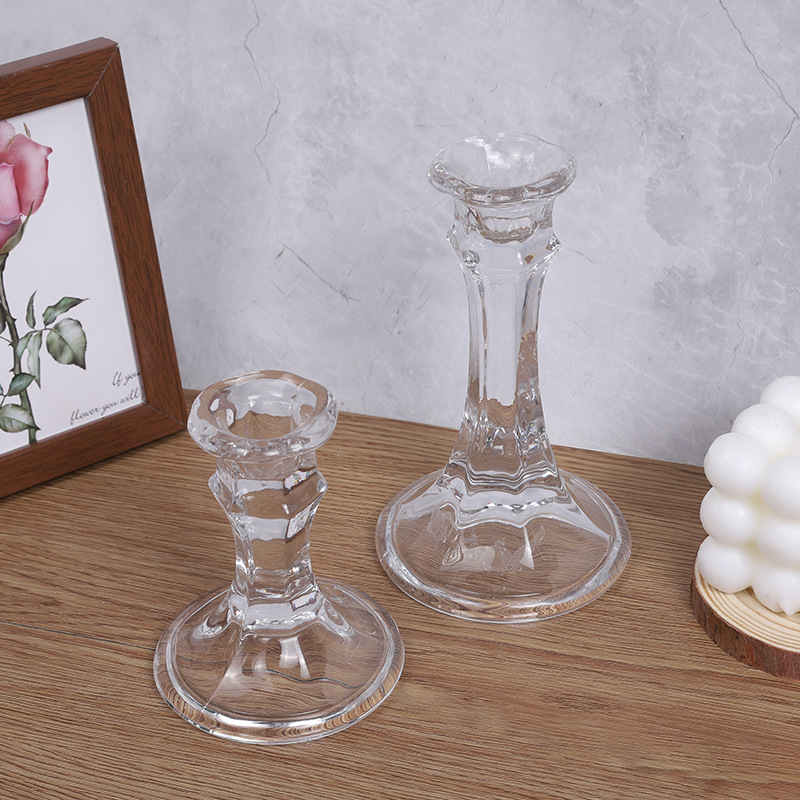 High-end glass candlesticks, dinner candlesticks, glass candlesticks, restaurant candlesticks, glass candle holders pic 4