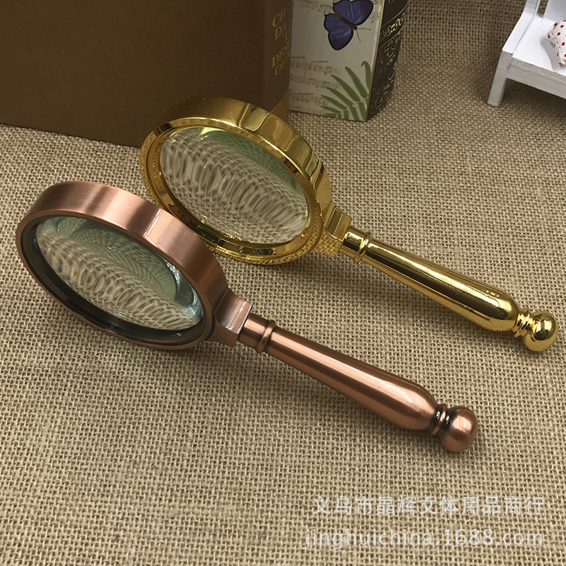 (Jinghui) Factory direct sale vintage 80MM high magnification 10x handheld magnifying glass for the elderly pic 12