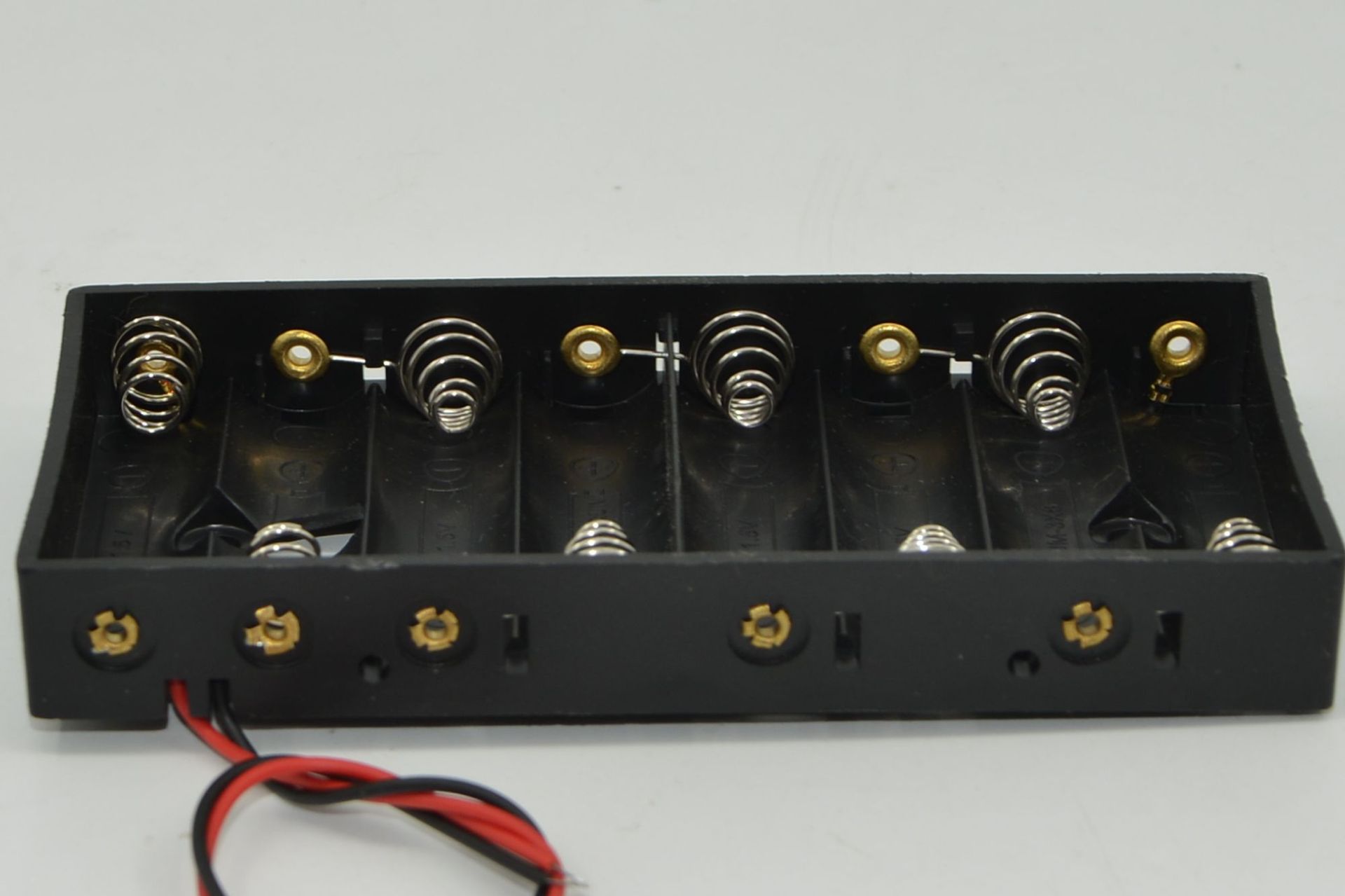 5号8节电池盒 12V没盖没开关带红黑线 8AA电池座 五号八节详情3