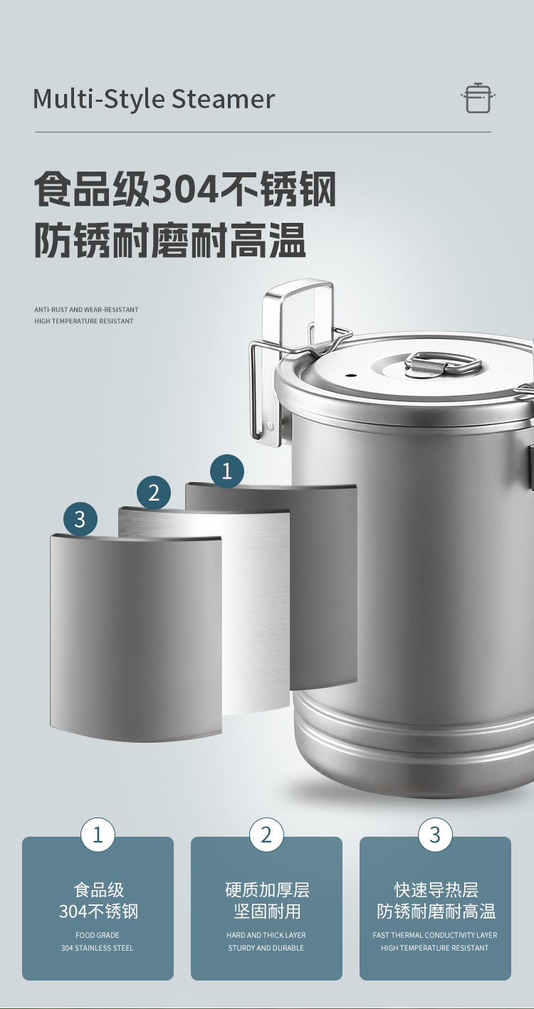 升级版露营煮饭锅 大容量户外煮饭神器 多功能蒸煮便携野营吊锅 304不锈钢 户外用品 炊具 厨具 锅具 焖烧锅 户外露营详情21