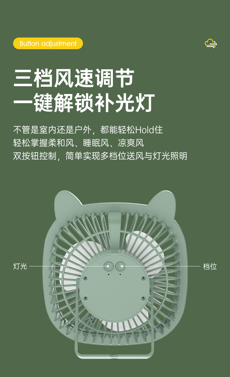 跨境外贸台灯风扇USB桌面户外家用宿舍壁挂跨境抖音同款厂家批发详情15