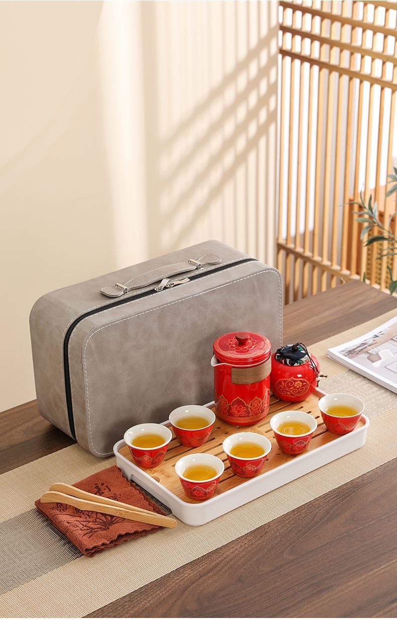 Travel tea set, outdoor portable ceramic quick customer cup, business gift, company event practical souvenir pic 20