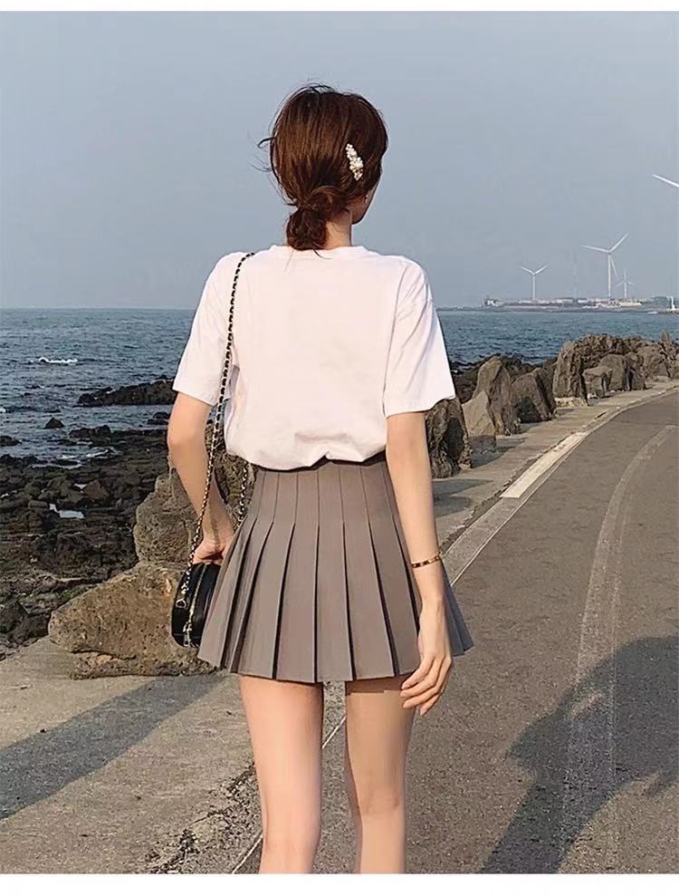 Pleated skirt 2023 new large-sized half skirt for women, JK skirt for spring and summer, all-roundable for chubby girls, high-waisted short skirt, A-line skirt pic 11