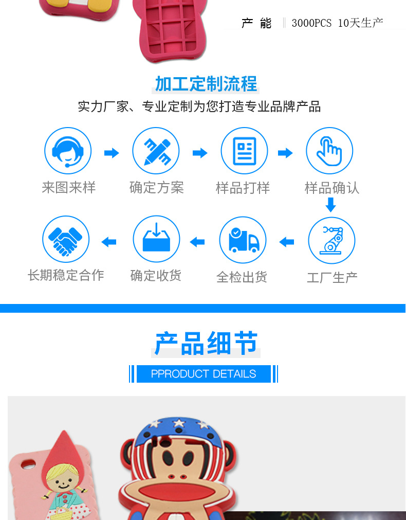 液态硅胶手机壳适用苹果华为防摔可爱立体公仔iphone PROMAX详情6
