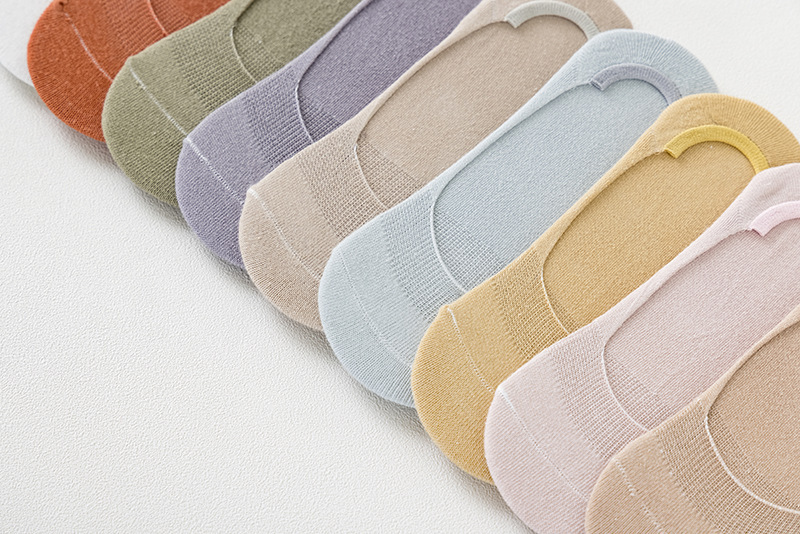 新款女隐形春夏女士袜子纯色防掉跟隐形袜点胶空调袜室内袜脚底袜详情5