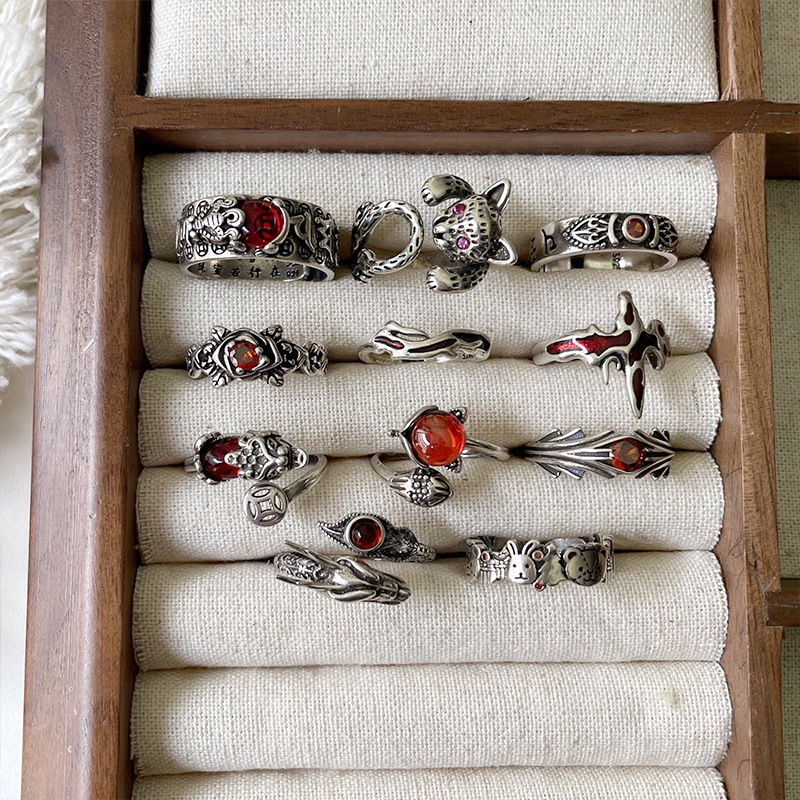 10101010ZHIYUN 不掉色轻奢高级感锆石跨境饰品夸张嘻哈开口925纯银戒指女详情14