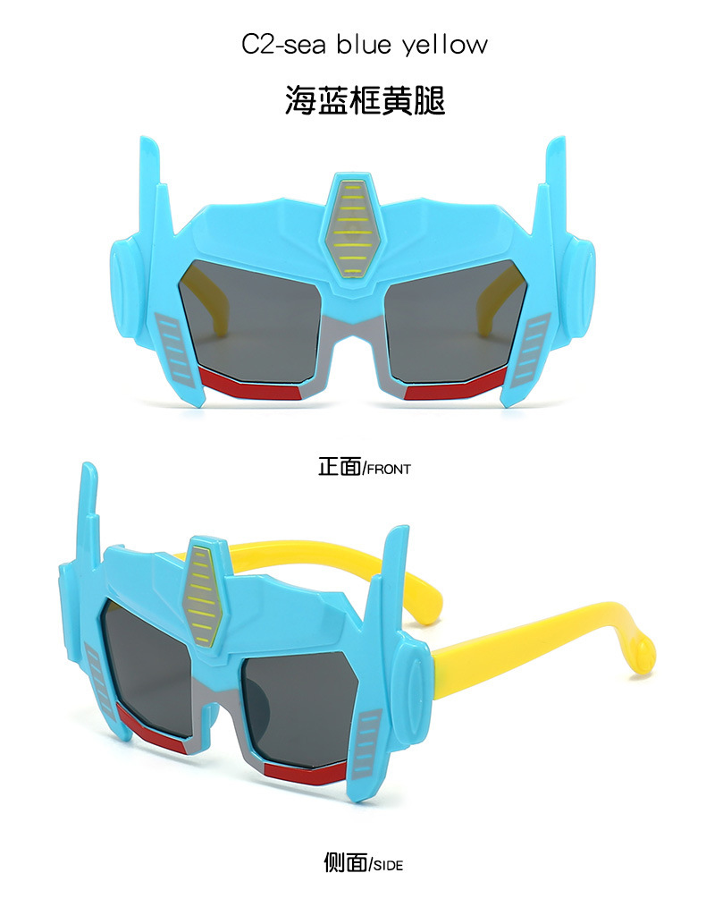 新款儿童偏光太阳镜卡通变形金刚防紫外线眼镜男女童硅胶墨镜3715详情7