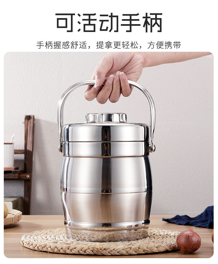 Double-layer stainless steel insulated lunch box, 3-layer insulated pot, student and adult lunch box, insulated bucket, large-capacity lunch bucket pic 5