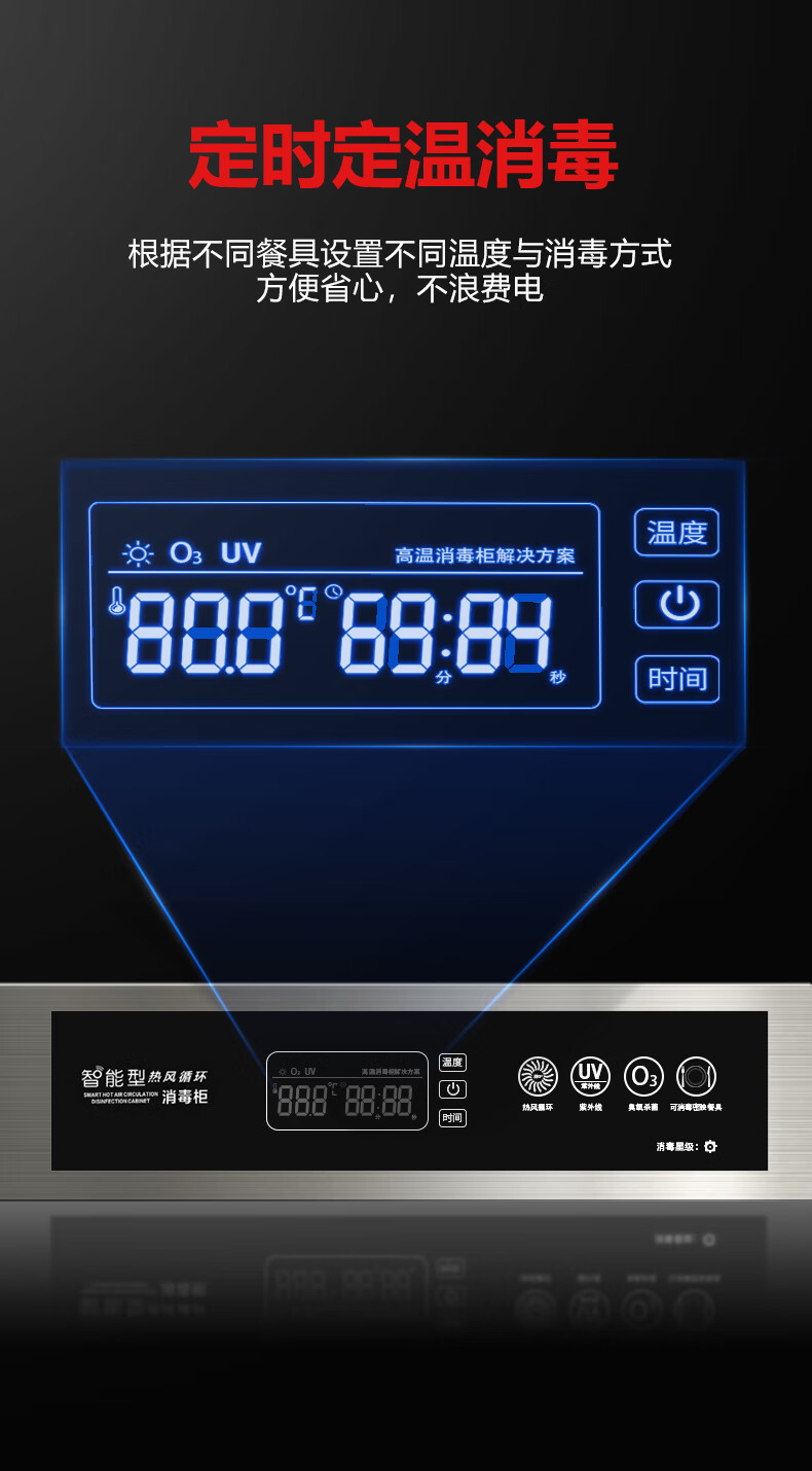麦大厨商用消毒柜格子大容量食堂304不锈钢多格紫外线热风消毒柜详情9