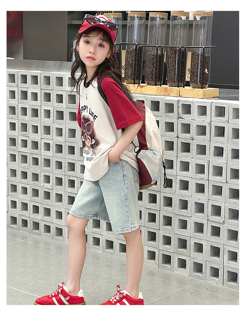 女童卡通T恤夏季2024新款女儿童纯棉上衣夏款中大童薄款短袖体恤详情16