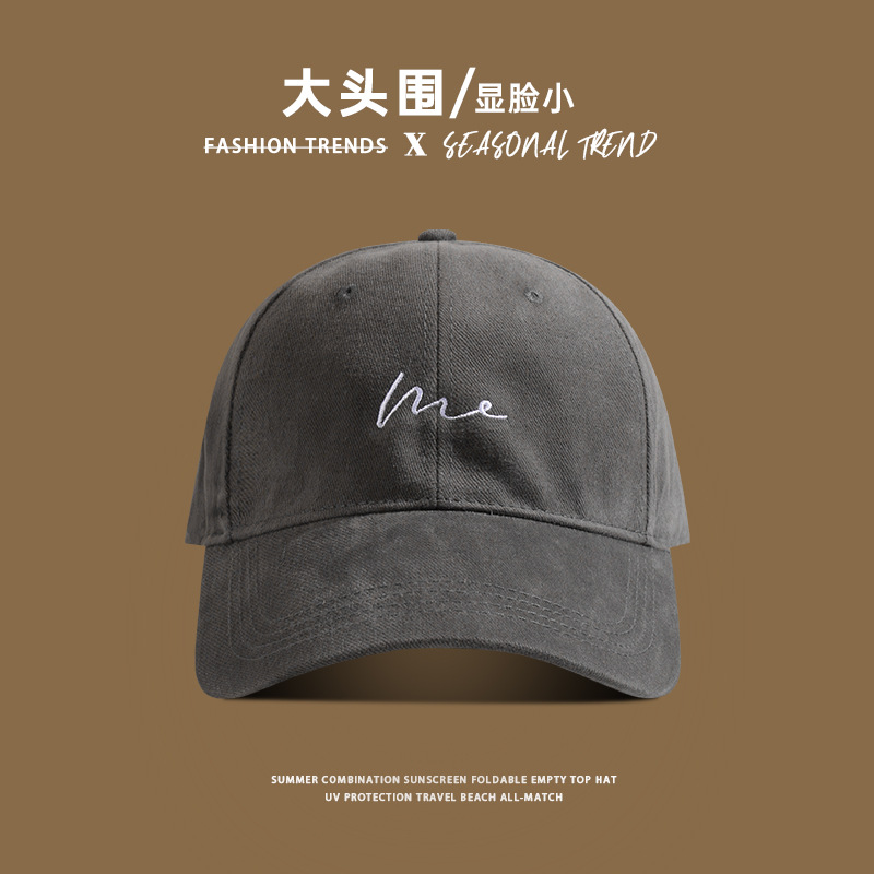 A Korean-style baseball cap that makes the face look smaller, with a wider brim for women to cover the cheekbones and a darker waistband. A sun hat with a red baseball cap for men pic 11