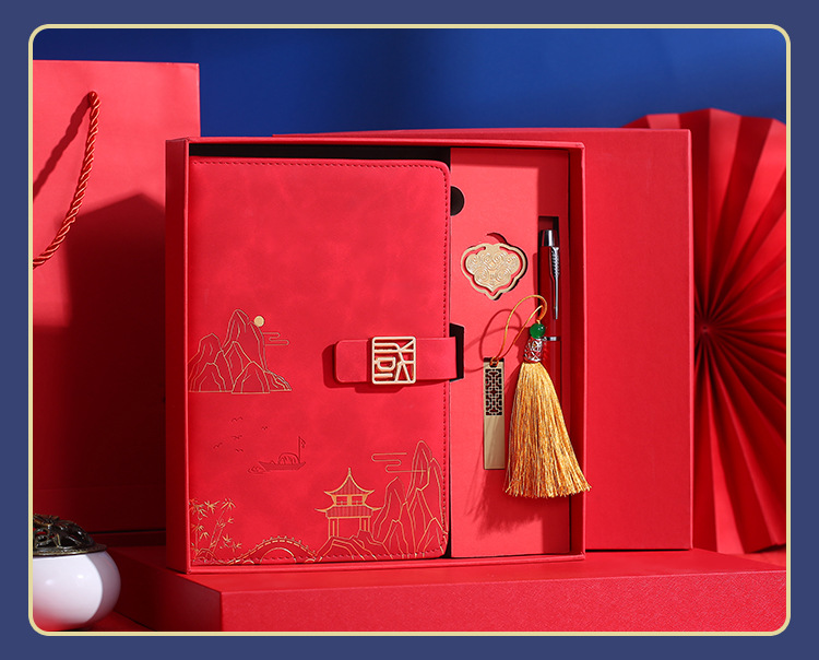 Customized notebooks with Chinese trend and style, wholesale of a5 notebooks, meeting notebooks, record books, business office gift sets pic 21