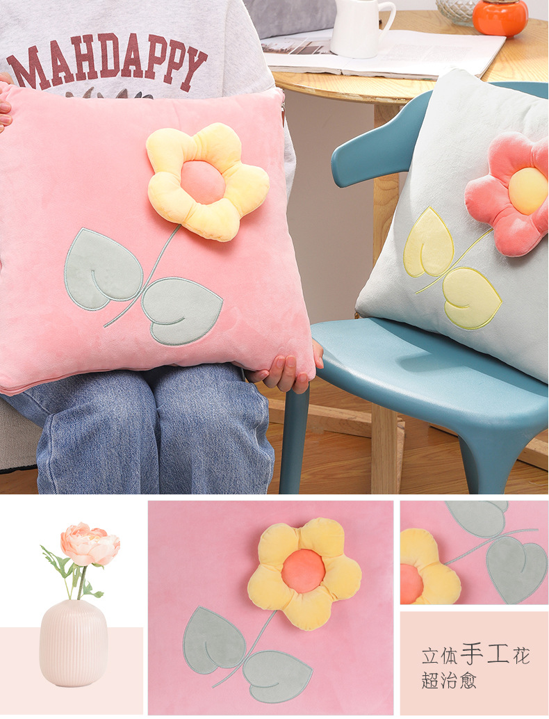 Wholesale of cartoon quilted throw pillows, Kanglewu air-conditioned throw pillows and quilts, two-in-one car throw blankets pic 14