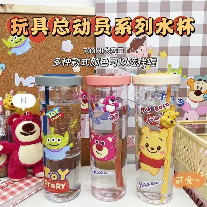 Yugui Dog transparent large-capacity plastic water cup, cute water bottle cup, portable summer student water bottle, casual cup pic 7