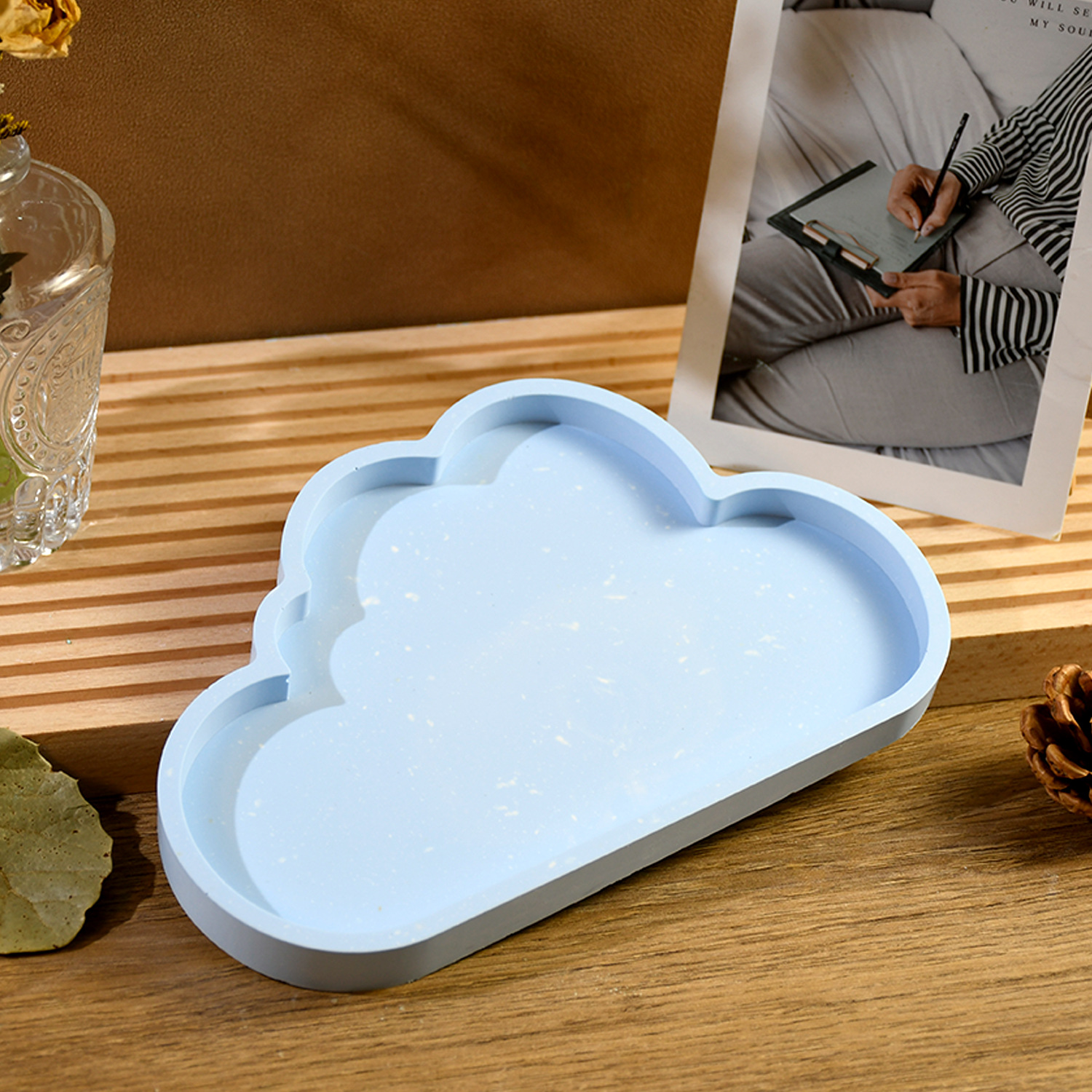 diy水晶滴胶模具镜面云朵碟子硅胶模具家居饰品展示盒详情12