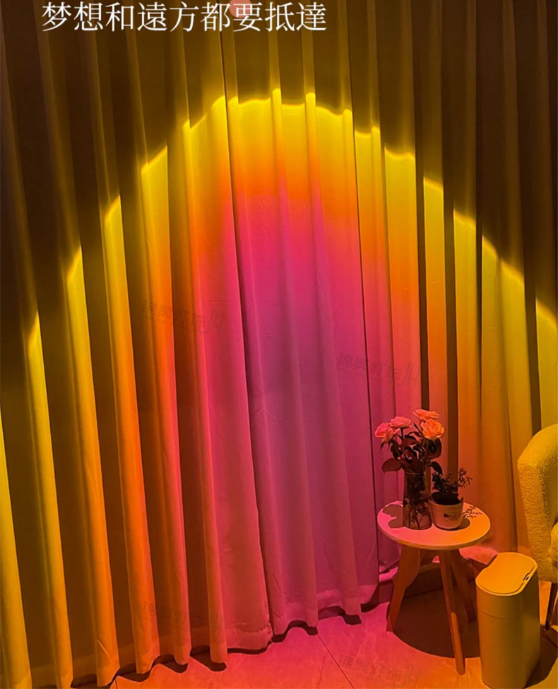 明装日不落射灯嵌入洗墙背景墙玄关直播商用日落夕阳过道氛围射灯详情29