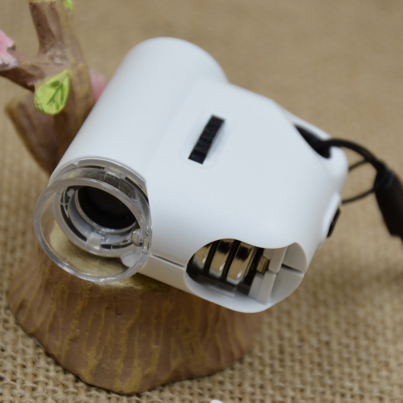 Jinghui Factory Direct sales mini Creative high-power portable microscope LED light 7004C magnifying glass pic 7