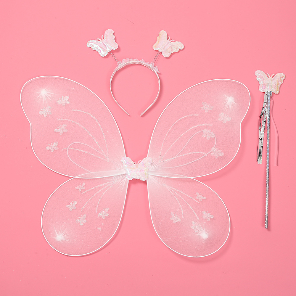 新款翅膀蝴蝶儿童背饰魔法棒头饰花仙子玩具儿童三件套厂家批发详情3