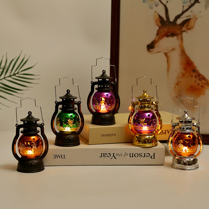 New Halloween pumpkin lantern decorations, small oil lamps, retro laser small horse lanterns, creative bar Ghost Festival atmosphere decoration pic 8