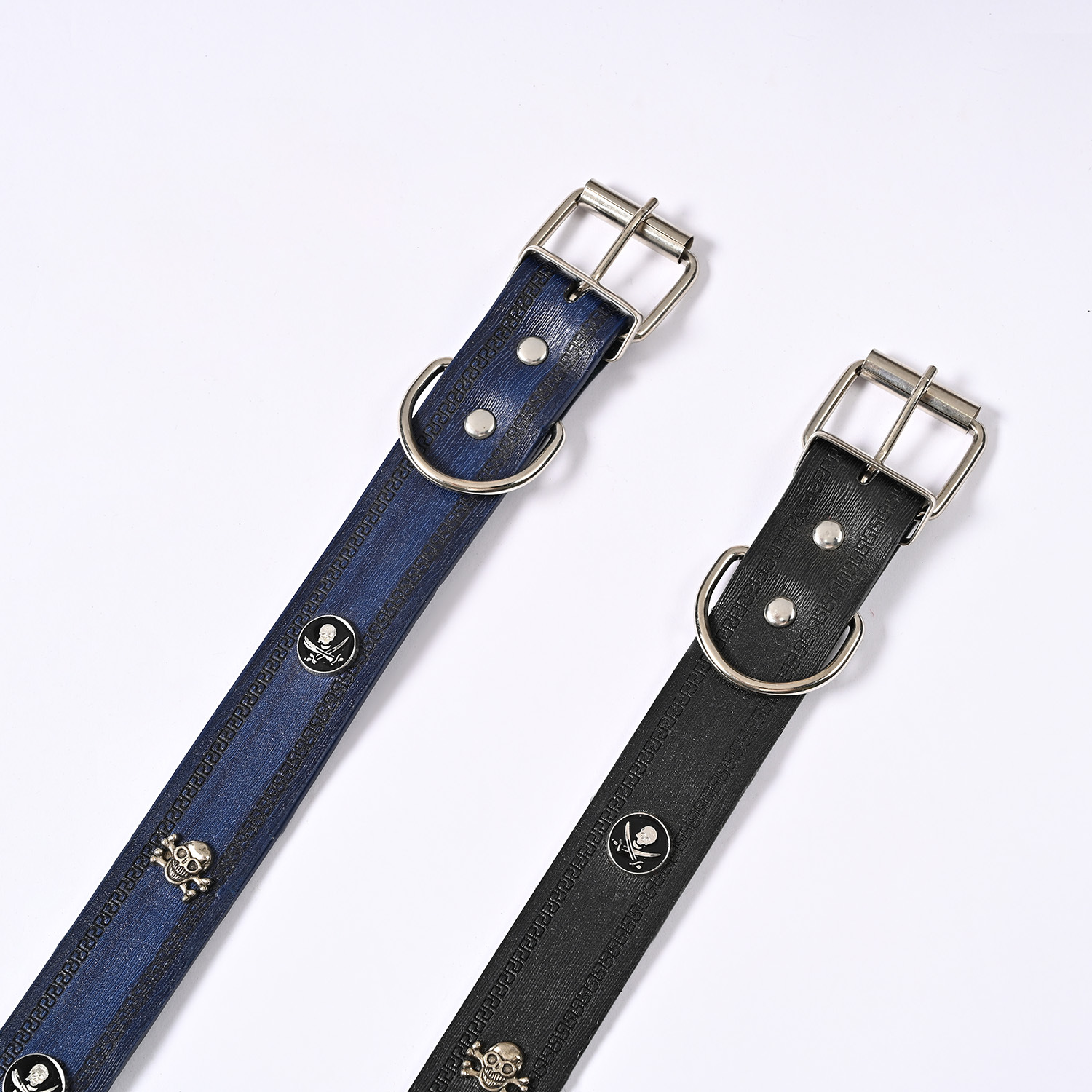 New cross-border skull PU pet collar, large dog neck collar, leather pet collar, adjustable wholesale pic 7