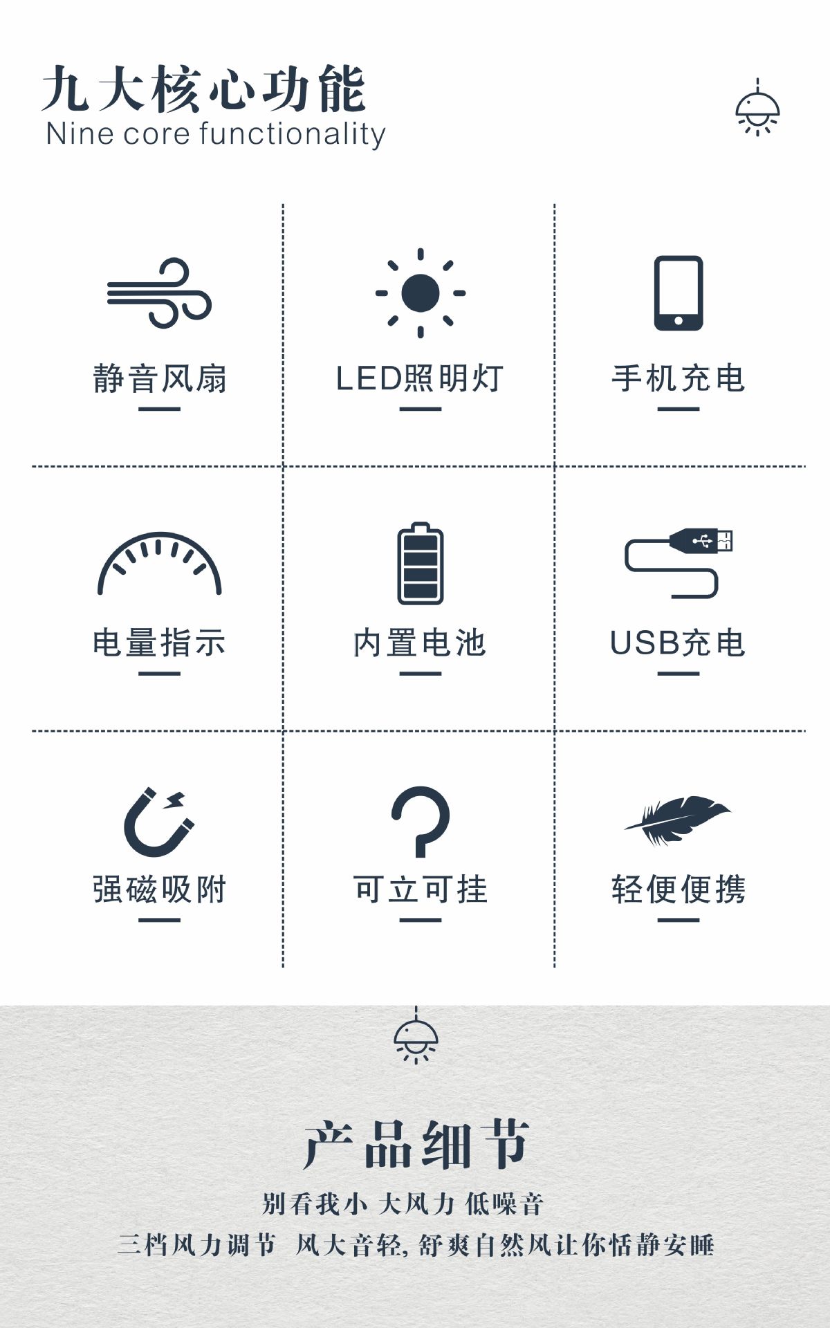 Street stalls, night markets, outdoor fans, camping lights, portable LED charging fan lights, camping lights, tent lights, hanging lights pic 6