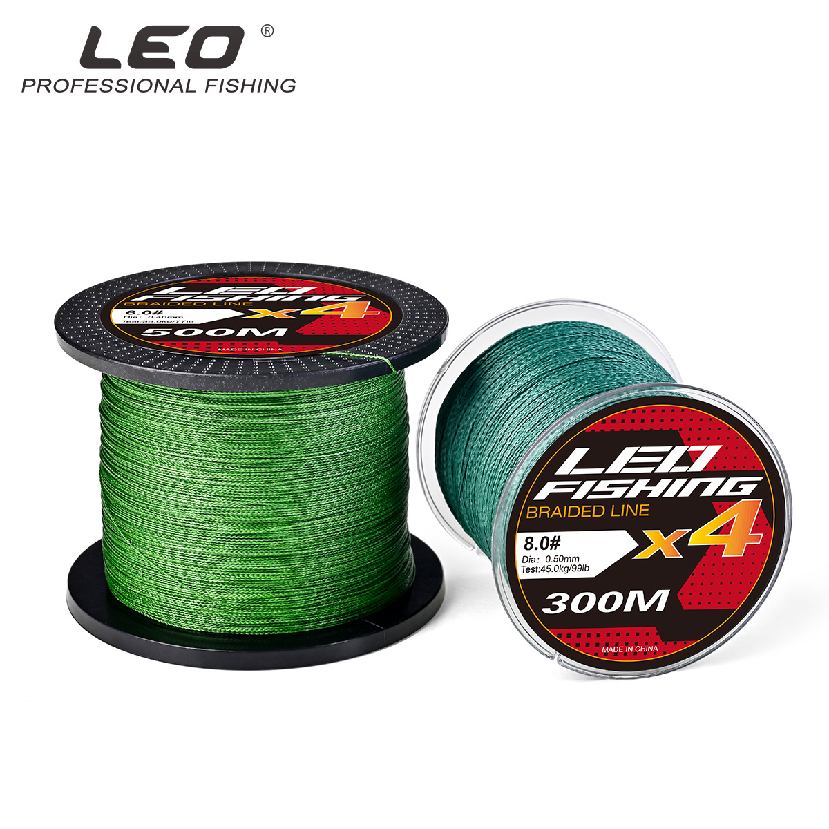 28165 LEO/ LeOU [300/500M Woven PE Fishing Line] Dark green military green rice fishing line pic 4