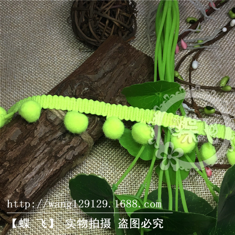 35个色现货供应1.3cm中直角毛球花边服装辅料三角球DIY手工花边辅料毛球详情25