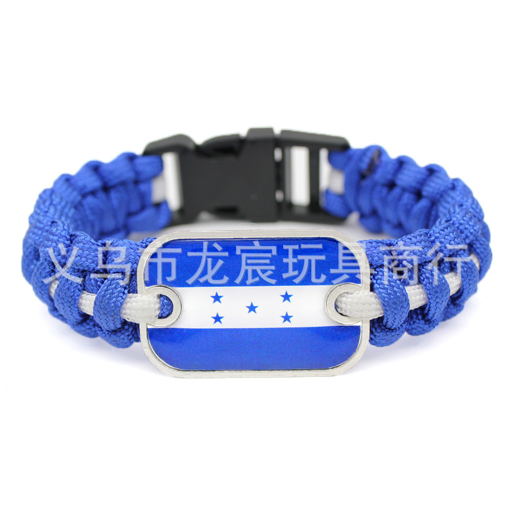 供应圭亚那国旗手链世界各国国旗伞绳编织手链户外救生手镯详情16