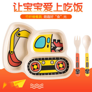 韩国创意儿童密胺餐具宝宝餐盘卡通碗礼品促销套装现货详情8