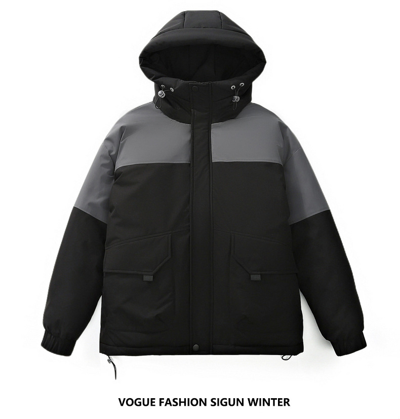 Workwear abajo chaqueta hombre 2023 nuevo otoño invierno protección contra el frío espesamiento golpear color patchwork marca de humedad pato blanco abajo ropa de invierno pic 24