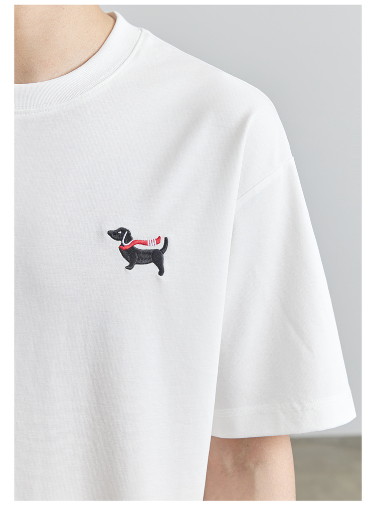 速干冰丝棉 圆领丝光刺绣凉感短袖t恤男2024夏季新款潮半袖体恤衫详情26