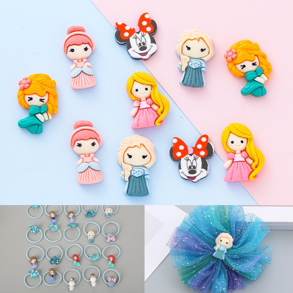 透明糖果色树脂立体小熊爱心彩虹DIY手机壳发夹手作饰品配件批货详情5