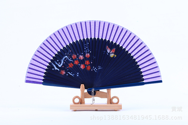 头青喷绘扇  多款花鸟 美女图 高档女扇 珠光柄喷绘丝绸扇子 折扇详情15