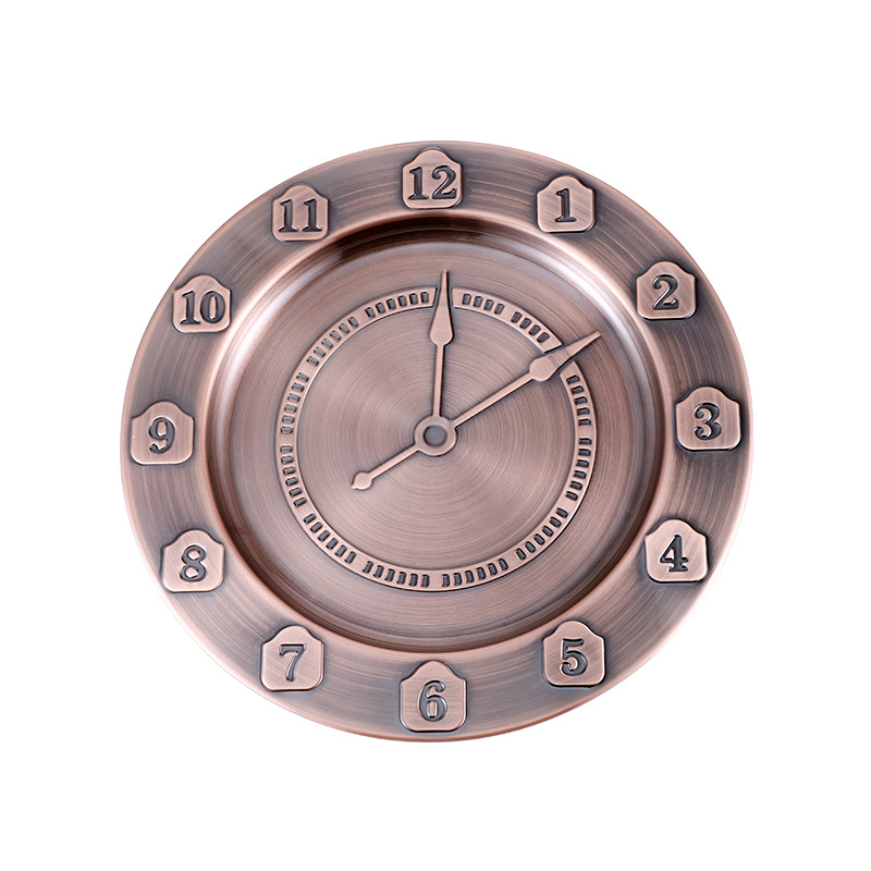 Factory direct sales of stainless steel creative time plates, household vegetable plates, round craft plates and electroplated fruit plates pic 7