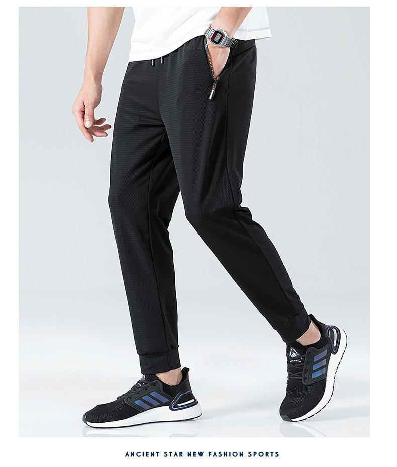 冰丝裤男士夏季超薄款网眼速干运动休闲长裤宽松加肥加大码空调裤详情17