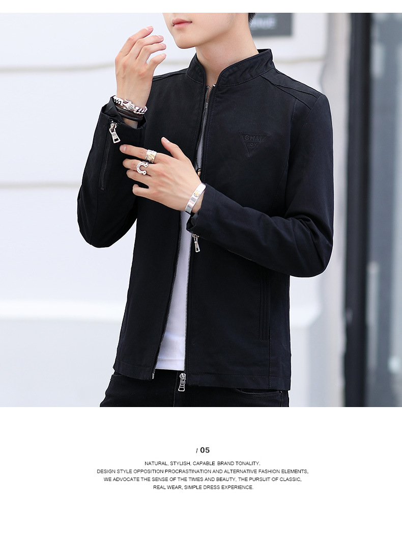 男士夹克外套2024春秋新款韩版水洗夹克休闲修身帅气修身上衣潮牌 pic 13