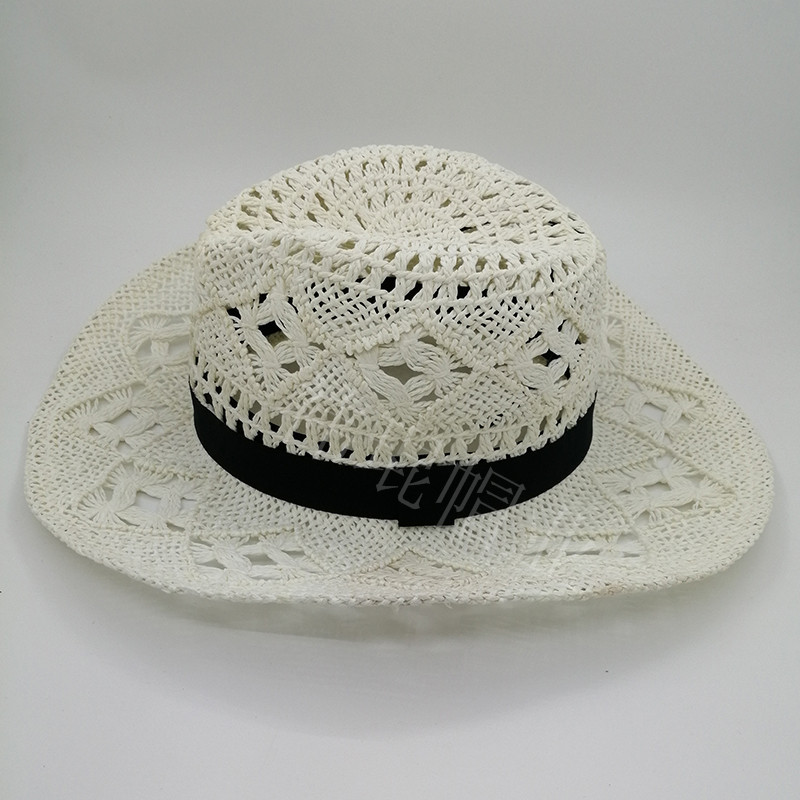 2023 New style denim hat for women, hollowed-out and foldable papyrus, Western denim hat, European and American cross-border trade straw hat pic 33