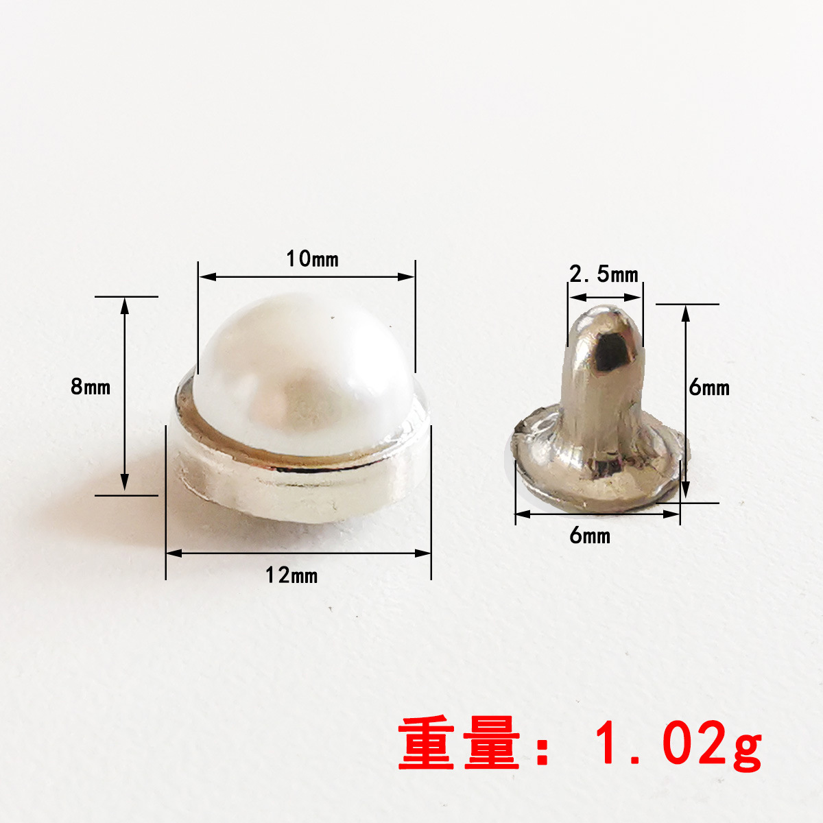 半圆珍珠铆钉纽扣半圆形镶珠云石七彩猫眼撞钉包包铆钉装饰配件详情15