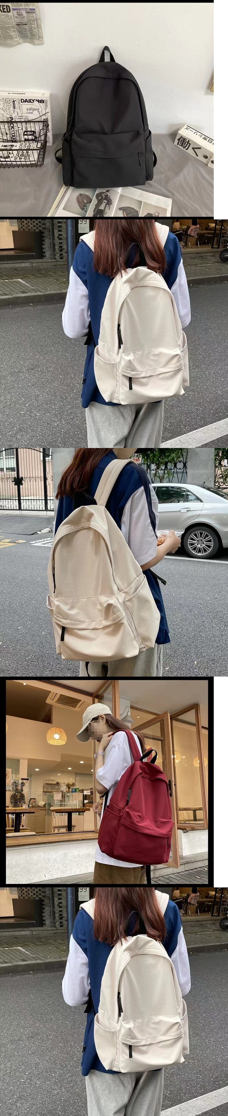 Wholesale of large-capacity Korean Harajuku college student backpacks and high school Ins-style backpacks for girls pic 3