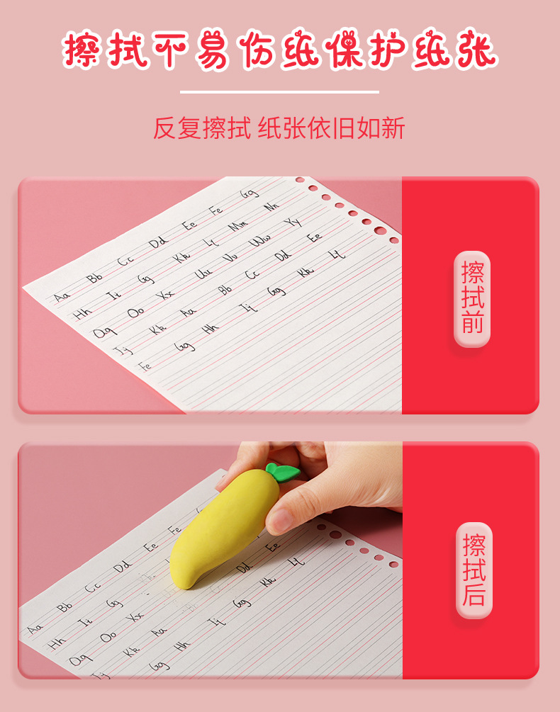 网红超大号橡皮擦ins风巨无霸橡皮可爱学生用品擦得干净水果橡皮详情6