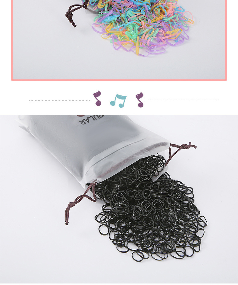 网红小熊袋装皮筋儿童不伤发橡皮筋女生编发皮筋一次性高弹皮筋详情12