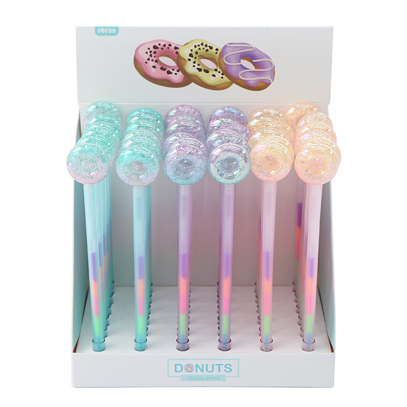 Korean version 2105 Crystal Donut Gel Pen, creative and colorful ice crack Donut, student signature pen wholesale pic 10