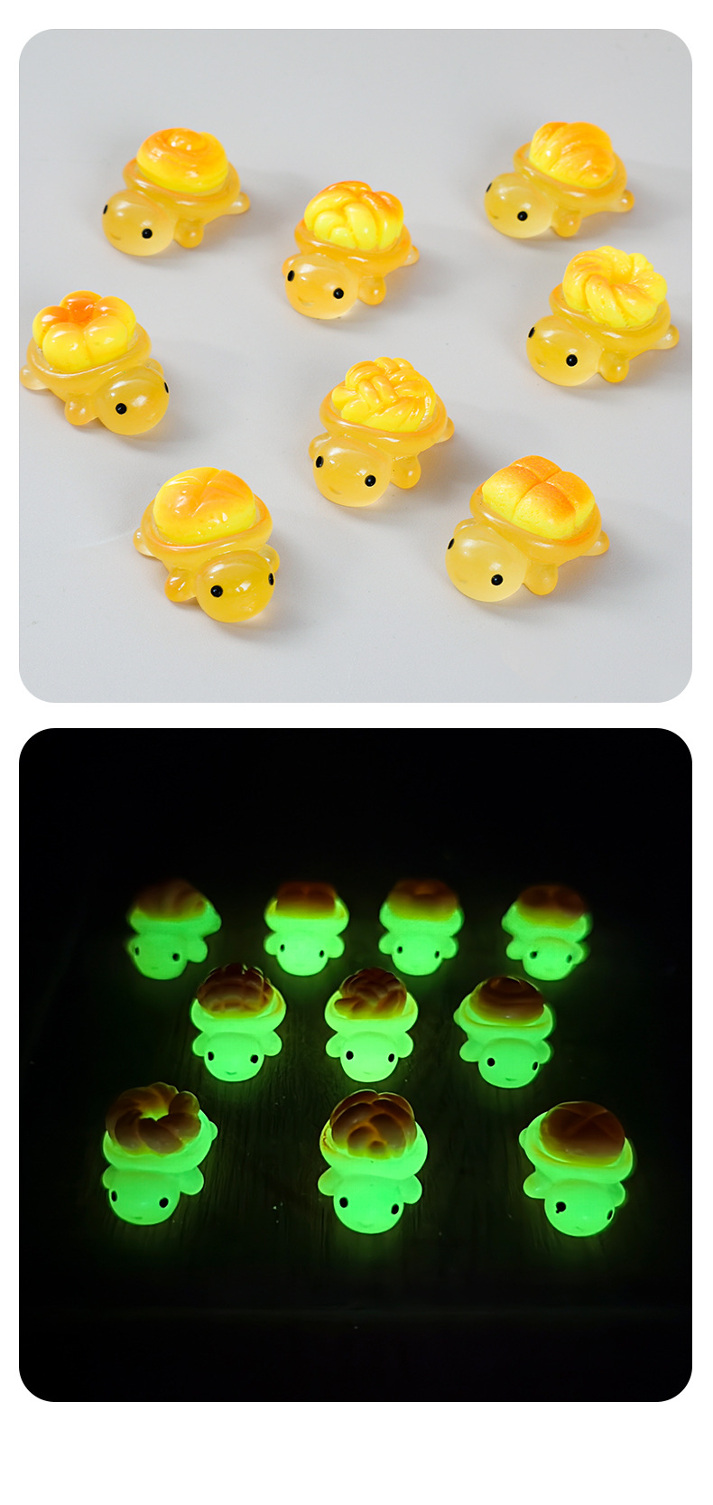 卡通夜光面包造型乌龟公仔 新款面包乌龟微缩diy饰品配件材料批发新款夜光小乌龟玩具树脂玩具详情7