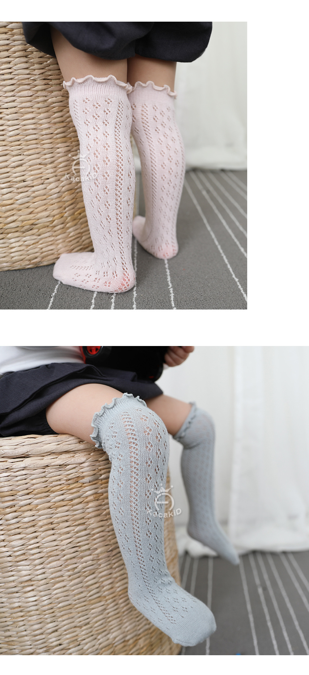 夏季防蚊袜婴儿儿童a类网眼袜西班牙女宝宝袜子中筒袜长筒袜童袜详情12